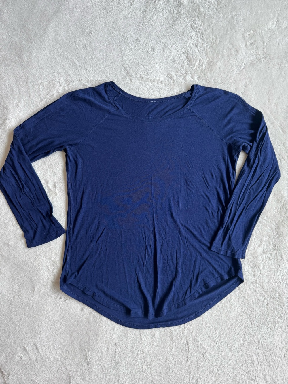 Lululemon Long Sleeve Shirt Navy Blue Curved Hem